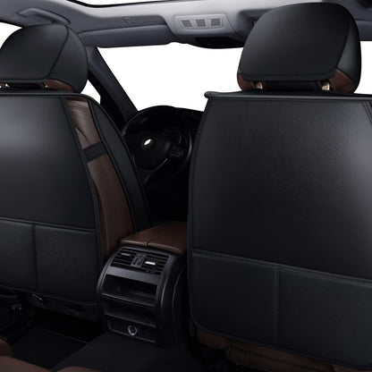 Leather Automotive Seats Cushion Set for Protectors, Front and Rear Split Bench Car Seat Covers, Easy to Install, Waterproof, Fit Universal Vehicle Cars&Suv(Full Set, Beige)