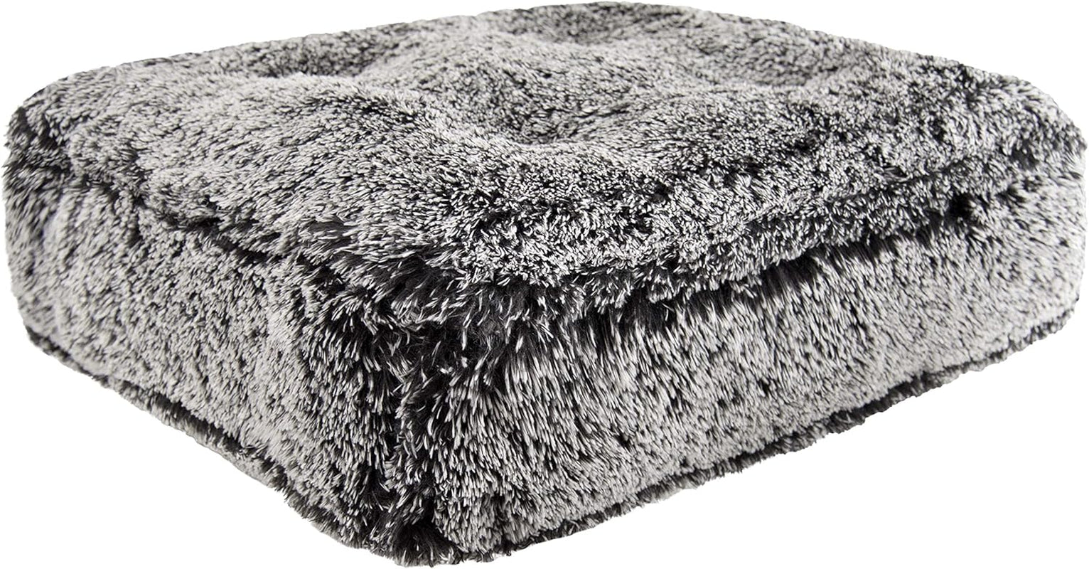 Midnight Frost Extra Plush Shag Faux Fur Luxury Sicilian Rectangle Pet/Dog Bed (Multiple Sizes)