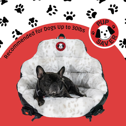 Dog Car Seats for Small and Medium Dogs | Crash-Tested Dog Bed for Cars | Compatible with Seat Belt Harness | Ideal for Dogs up to 30Lbs | Soft and Safe (Snow Leopard)