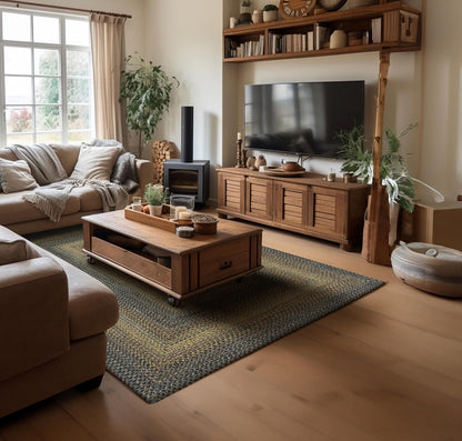 Black Forest Black and Gold Rug for Bedroom Aesthetic, Perfect for Country Style Rustic Decor - Soft, Flat, UV Treated, and Reversible - a Waterproof Indoor and Outdoor Rug 4X6 Feet