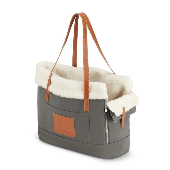 Liiva Designer Dog Carrier – Handcrafted Polish Elegance in Grey & Beige | 2-in-1 Pet & Personal Bag