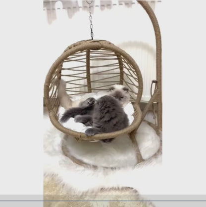 The Rocking Nest – Natural Jute Pet Bed with Soft Cushion